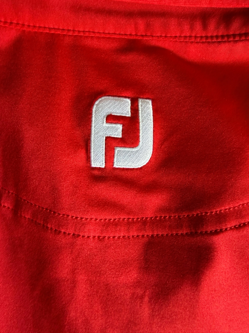 FootJoy Men's Red Polo Shirt with Embroidered Crest - Picture 6 of 6